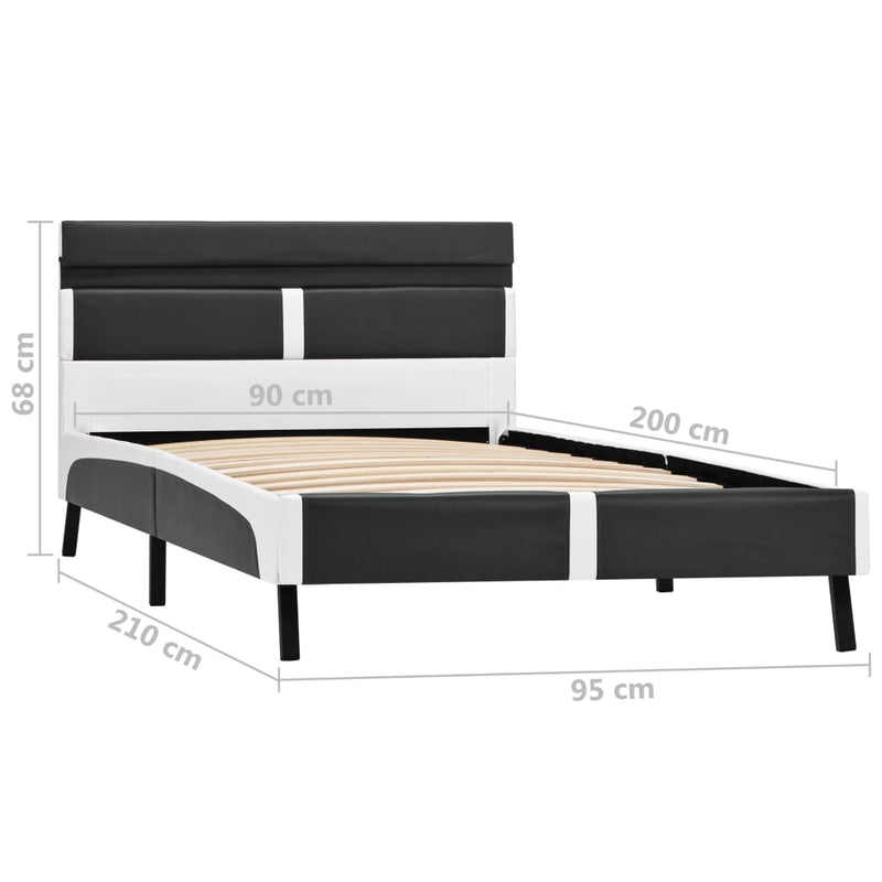 vidaXL szürke LED-es műbőr ágykeret 90 x 200 cm