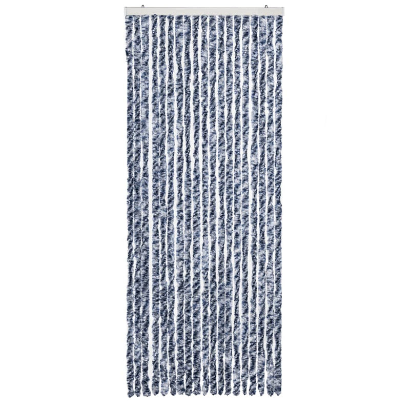 vidaXL kék, fehér és ezüstszínű zsenília rovarfüggöny 56 x 185 cm