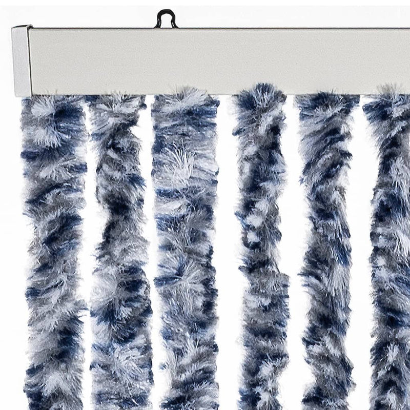 vidaXL kék, fehér és ezüstszínű zsenília rovarfüggöny 56 x 185 cm