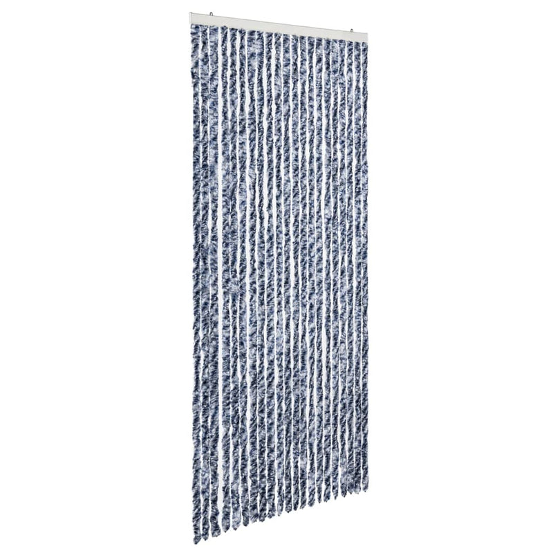 vidaXL kék, fehér és ezüstszínű zsenília rovarfüggöny 90 x 220 cm