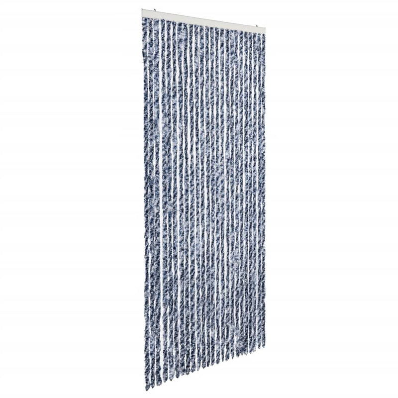 vidaXL kék, fehér és ezüstszínű zsenília rovarfüggöny 100 x 220 cm