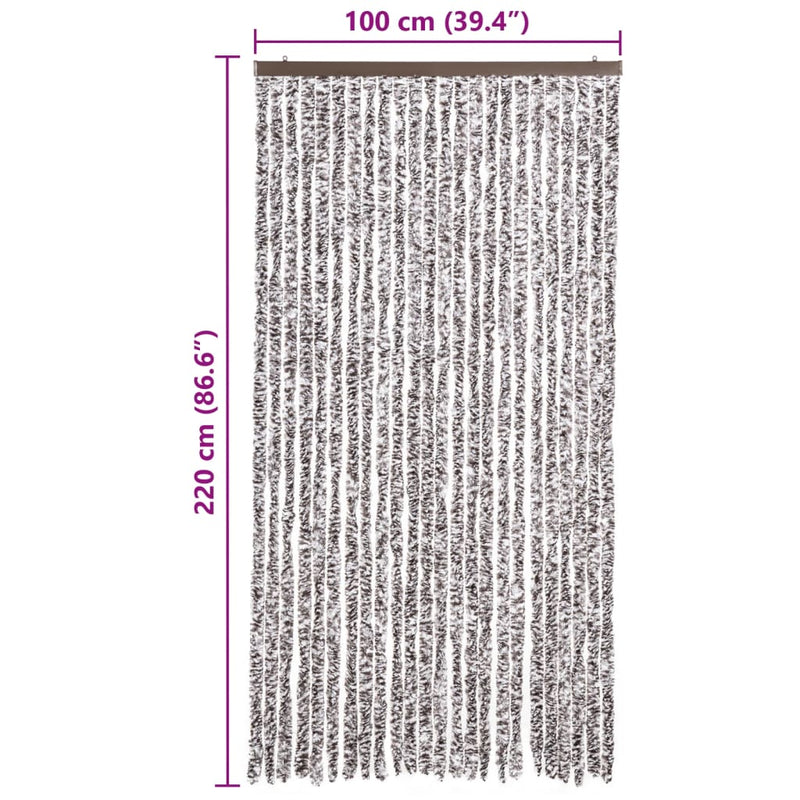 vidaXL barna és bézs zsenília rovarfüggöny 100 x 220 cm