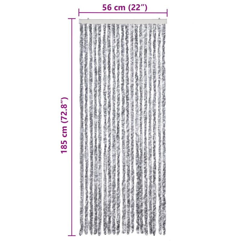 vidaXL fehér és szürke zsenília rovarfüggöny 56 x 185 cm
