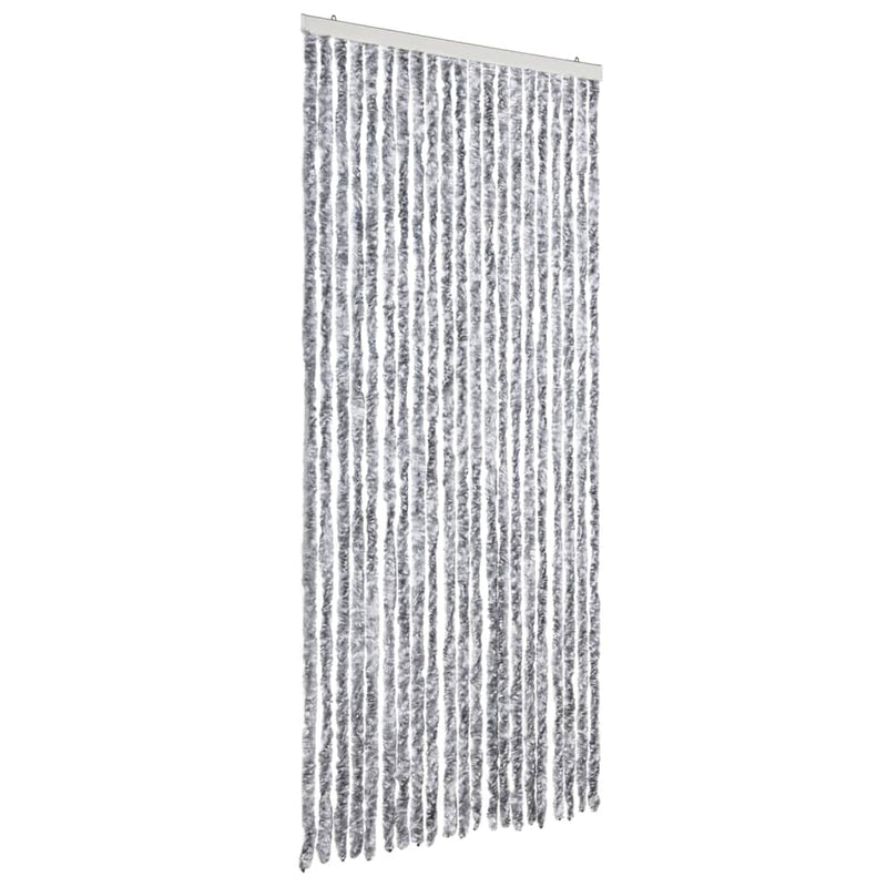 vidaXL fehér és szürke zsenília rovarfüggöny 90 x 220 cm