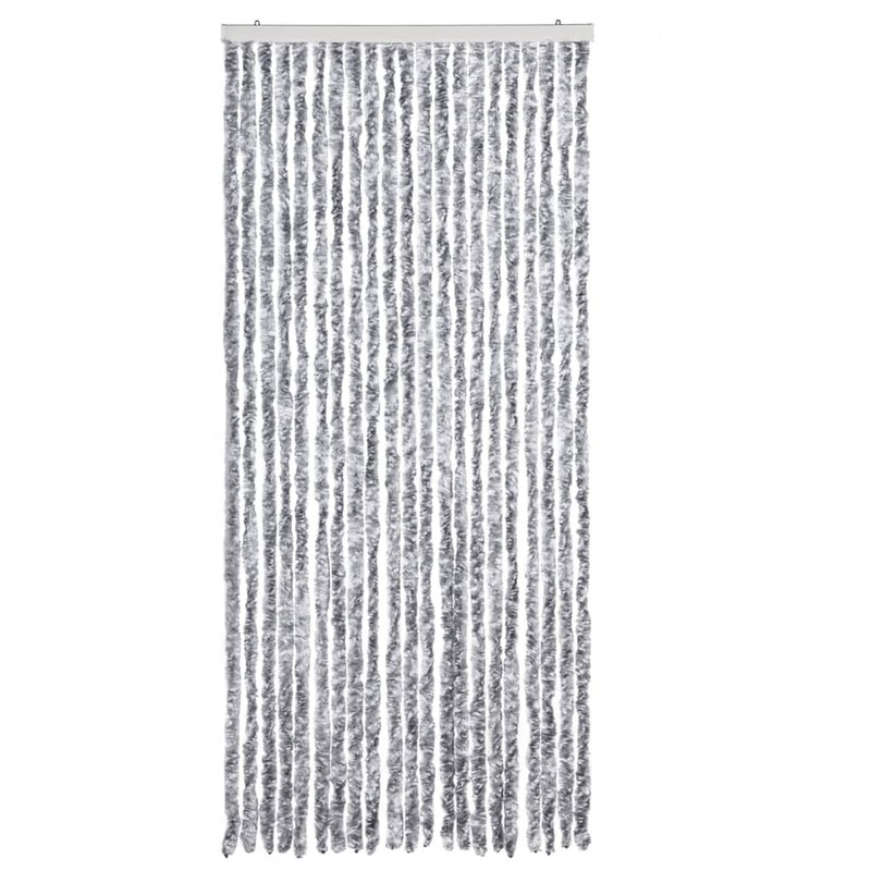 vidaXL fehér és szürke zsenília rovarfüggöny 90 x 220 cm