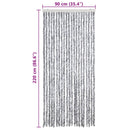 vidaXL fehér és szürke zsenília rovarfüggöny 90 x 220 cm