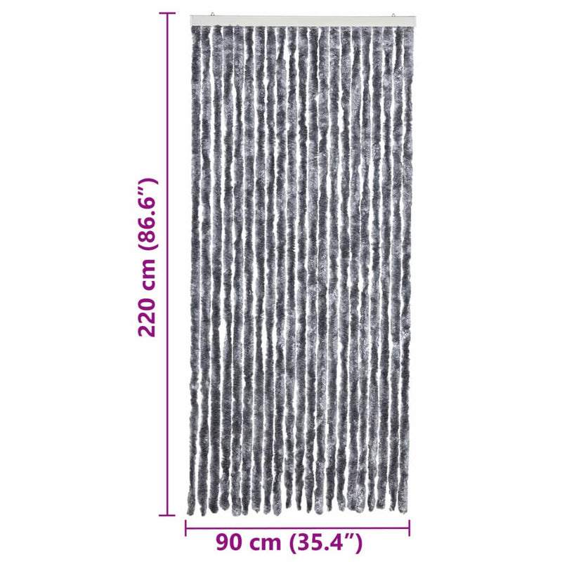 vidaXL ezüstszínű zsenília rovarfüggöny 90 x 220 cm
