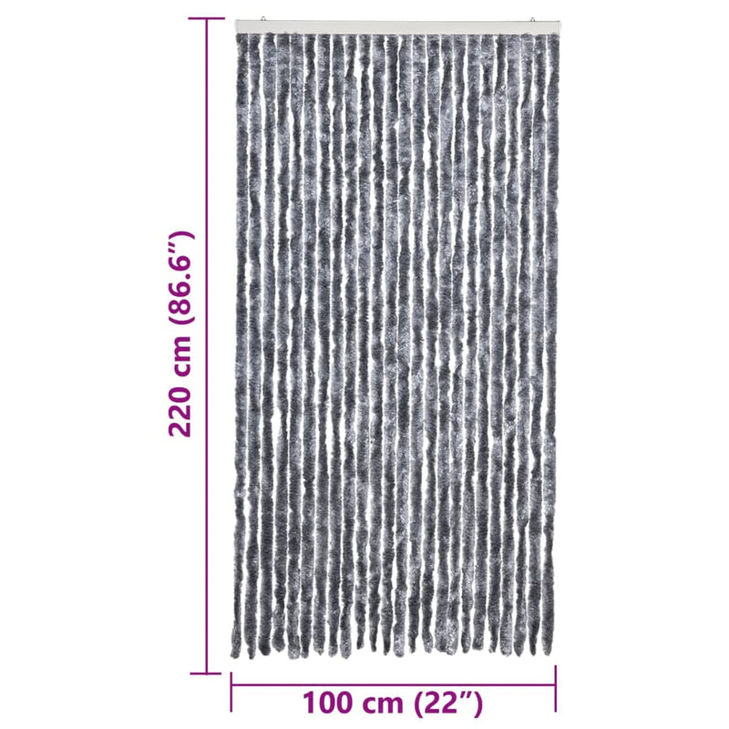 vidaXL ezüstszínű zsenília rovarfüggöny 100 x 220 cm