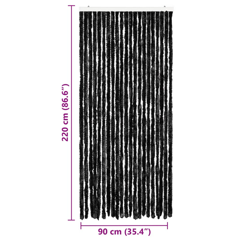 vidaXL antracitszürke zsenília rovarfüggöny 90 x 220 cm