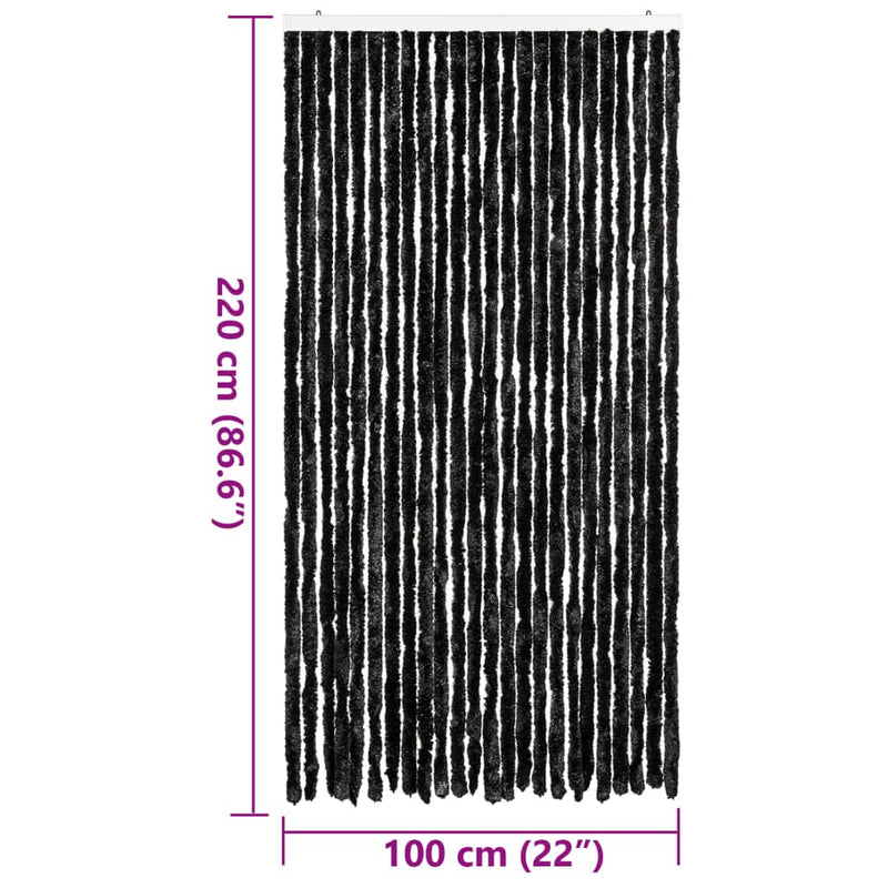 vidaXL antracitszürke zsenília rovarfüggöny 100 x 220 cm