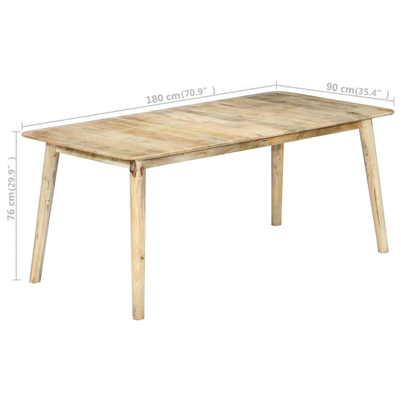 vidaXL tömör mangófa étkezőasztal 180 x 90 x 76 cm