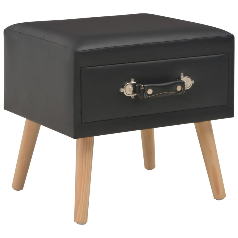 vidaXL 2 db fekete műbőr éjjeliszekrény 40 x 35 x 40 cm