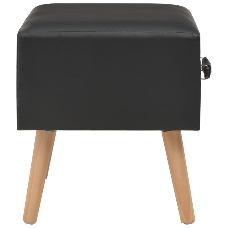 vidaXL 2 db fekete műbőr éjjeliszekrény 40 x 35 x 40 cm