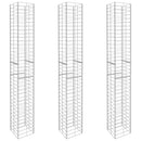 vidaXL 3 darab horganyzott acél gabion kosár 25 x 25 x 197 cm