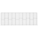 vidaXL horganyzott acél gabion fal fedéllel 600 x 50 x 200 cm