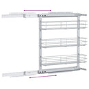 vidaXL ezüstszínű 3 szintes kihúzható konyhai drótkosár 47x15,5x55,5cm