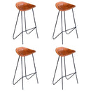 vidaXL 4 db barna valódi bőr bárszék