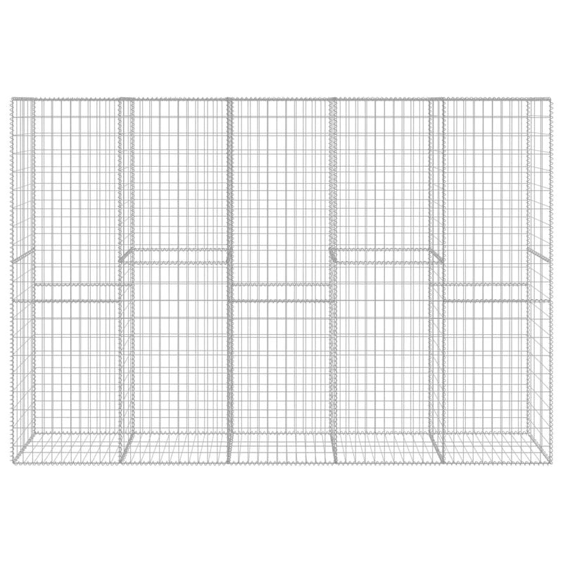 vidaXL horganyzott acél gabion fal fedéllel 300 x 50 x 200 cm