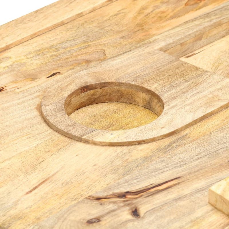 vidaXL magnókazetta formájú tömör mangófa dohányzóasztal 100x52x45 cm