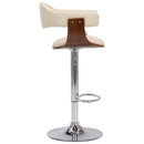 vidaXL 2 darab krémszínű hajlított fa és műbőr bárszék