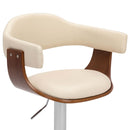 vidaXL 2 darab krémszínű hajlított fa és műbőr bárszék