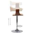 vidaXL 2 darab krémszínű hajlított fa és műbőr bárszék