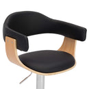 vidaXL 2 darab fekete hajlított fa és műbőr bárszék