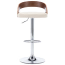 vidaXL 2 db krémszínű műbőr és hajlított fa bárszék