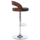 vidaXL 2 db sötétszürke szövet és hajlított fa bárszék