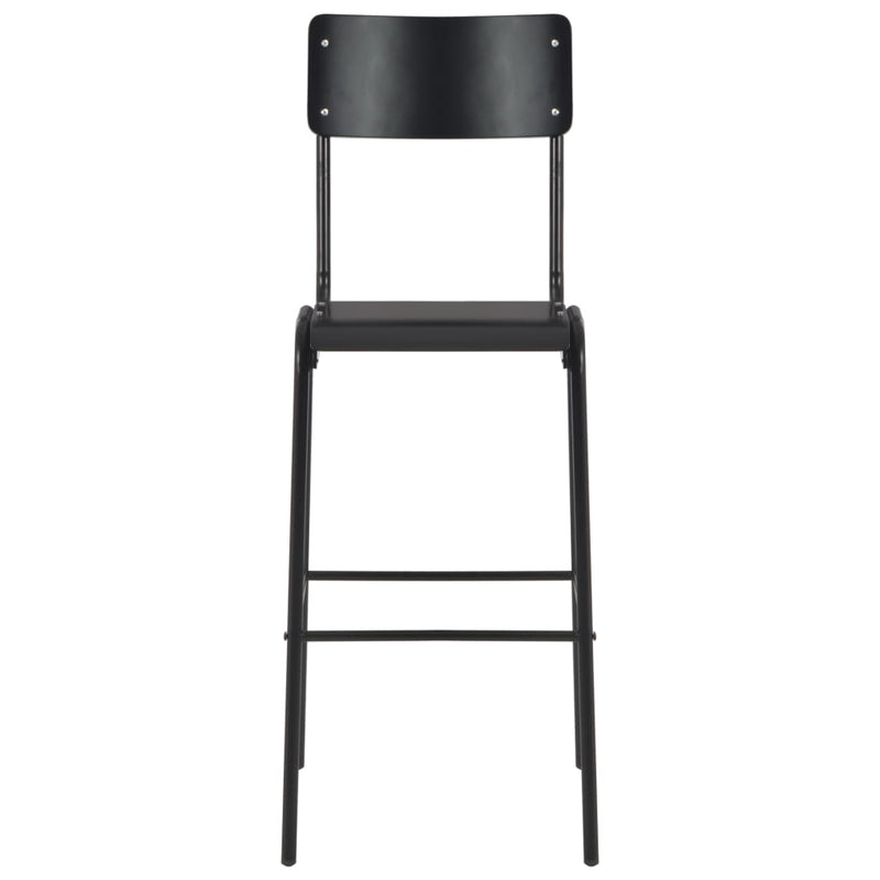 vidaXL 3-darabos fekete színű acél bárszett