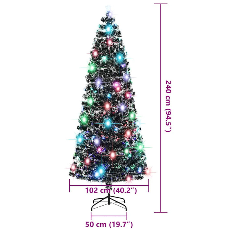 vidaXL száloptikás megvilágított karácsonyfa állvánnyal 240 cm