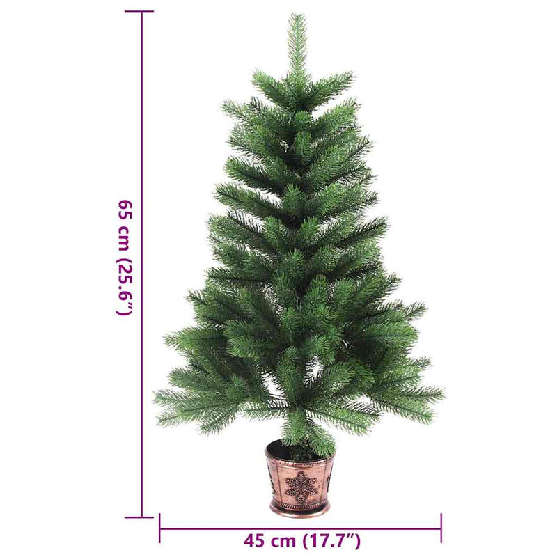 vidaXL zöld műkarácsonyfa élethű tűlevelekkel 65 cm