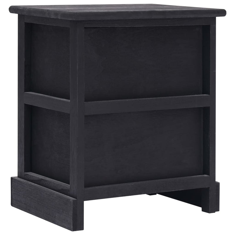 vidaXL 2 db fekete császárfa éjjeliszekrény 38 x 28 x 45 cm