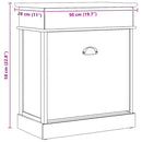vidaXL szürke császárfa cipőszekrény 50 x 28 x 58 cm