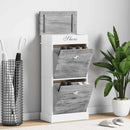 vidaXL szürke császárfa cipőszekrény 50 x 28 x 98 cm