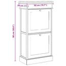 vidaXL szürke császárfa cipősszekrény 50 x 28 x 98 cm