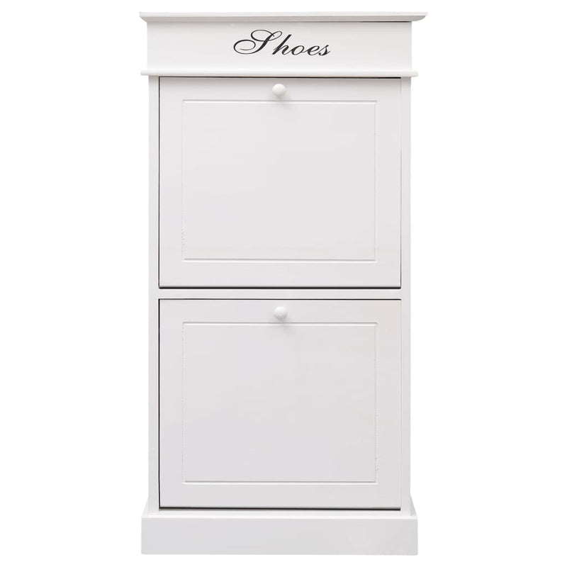 vidaXL fehér császárfa cipősszekrény 50 x 28 x 98 cm
