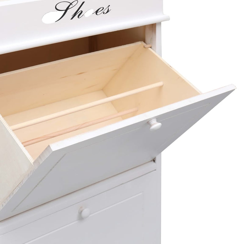 vidaXL fehér császárfa cipősszekrény 50 x 28 x 98 cm