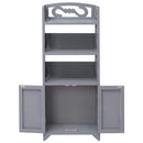 vidaXL szürke császárfa fürdőszobaszekrény 46 x 24 x 116 cm