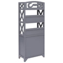 vidaXL szürke császárfa fürdőszobaszekrény 46 x 24 x 116 cm