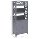 vidaXL szürke császárfa fürdőszobaszekrény 46 x 24 x 116 cm