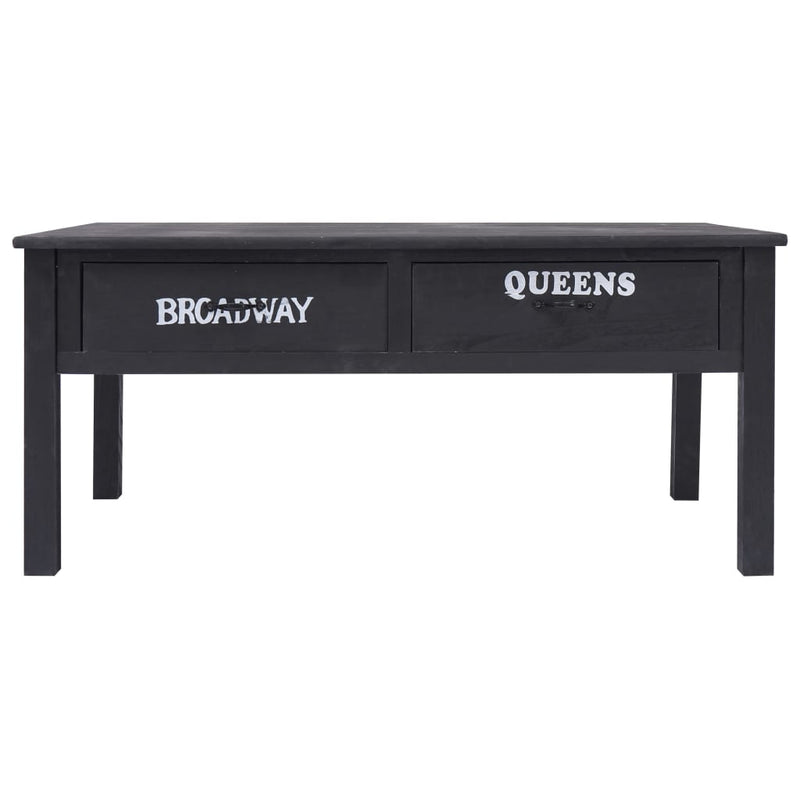 vidaXL fekete fa dohányzóasztal 100 x 50 x 45 cm