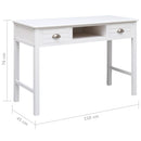 vidaXL fehér fa íróasztal 110 x 45 x 76 cm