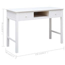vidaXL fehér fa íróasztal 110 x 45 x 76 cm