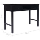 vidaXL fekete fa íróasztal 110 x 45 x 76 cm