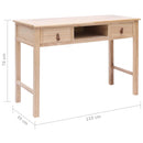 vidaXL természetes színű fa íróasztal 110 x 45 x 76 cm