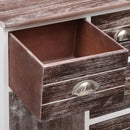 vidaXL 10-fiókos barna fa tálalószekrény 113 x 30 x 79 cm