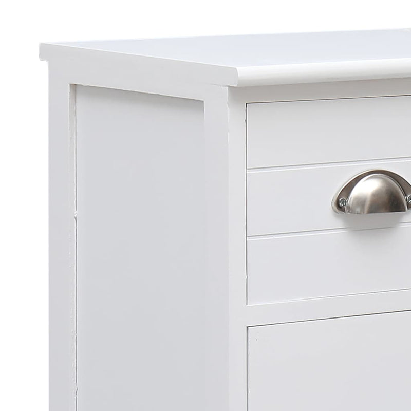 vidaXL 10 fiókos fehér fa tálalószekrény 113 x 30 x 79 cm