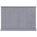 vidaXL 10 fiókos szürke fa tálalószekrény 113 x 30 x 79 cm