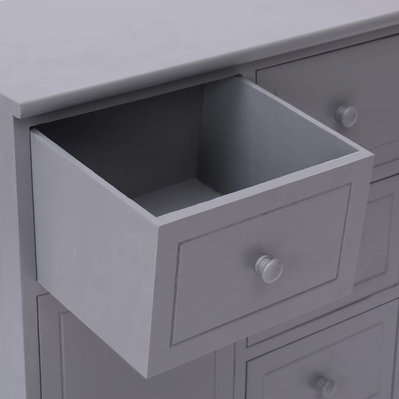 vidaXL 10 fiókos szürke fa tálalószekrény 113 x 30 x 79 cm